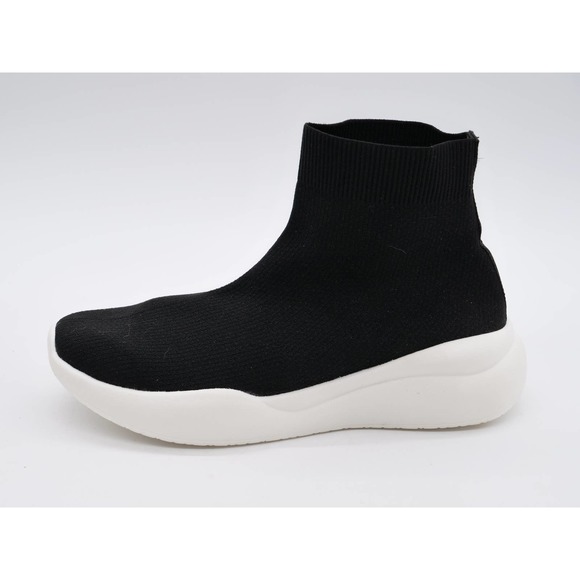 Just Fab Shoes Women 9 Black Stretch Fabric Billie Sock Pull On Platform Sneaker - Picture 2 of 12